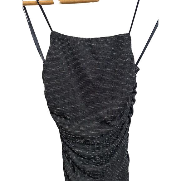 Princess Polly Reeva ruched black dress size size 0 - Picture 3 of 6